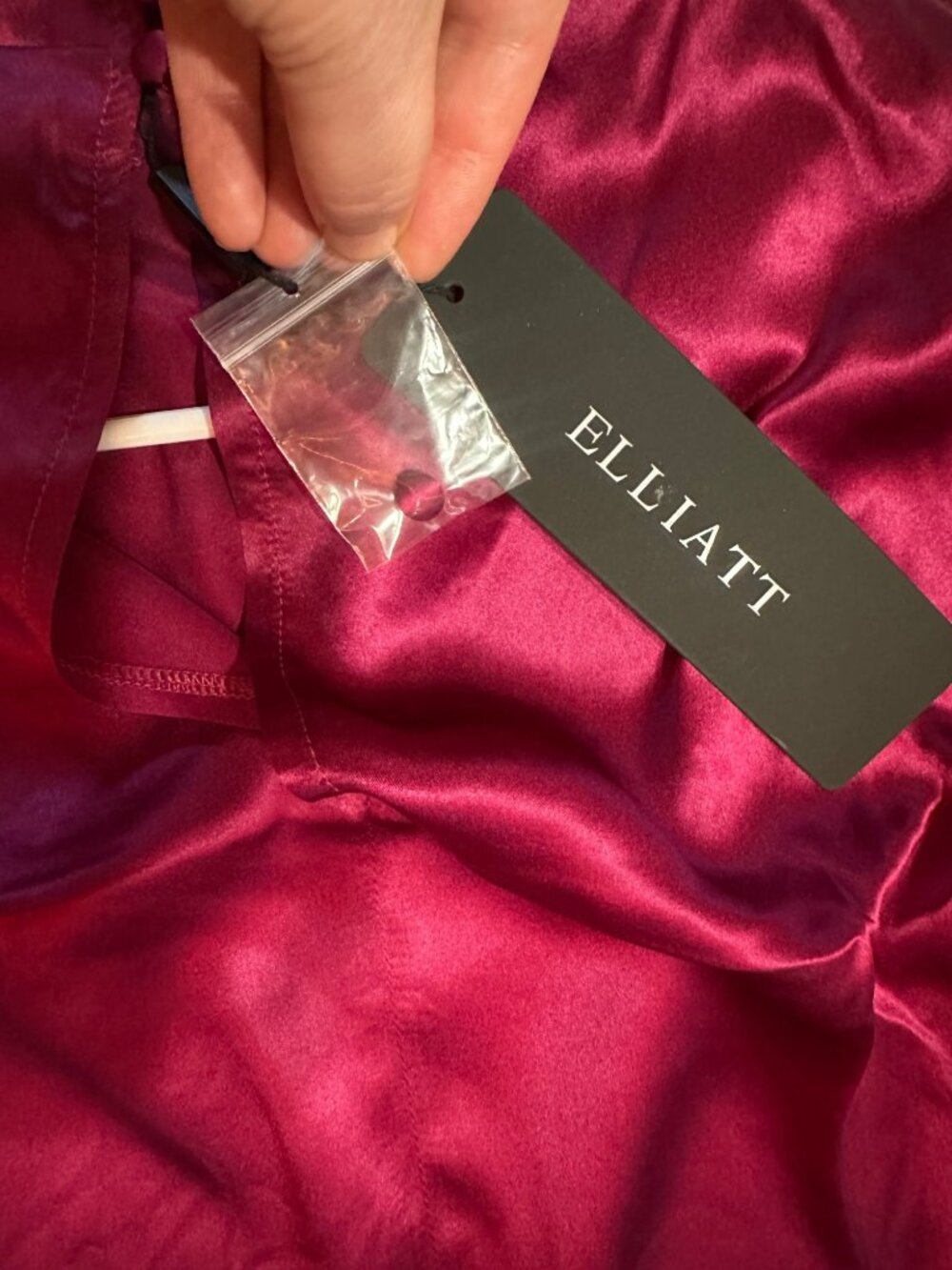 Elliat Berry Satin Long Sleeve Blouse XS New With Tags $169 retail - Picture 2 of 7